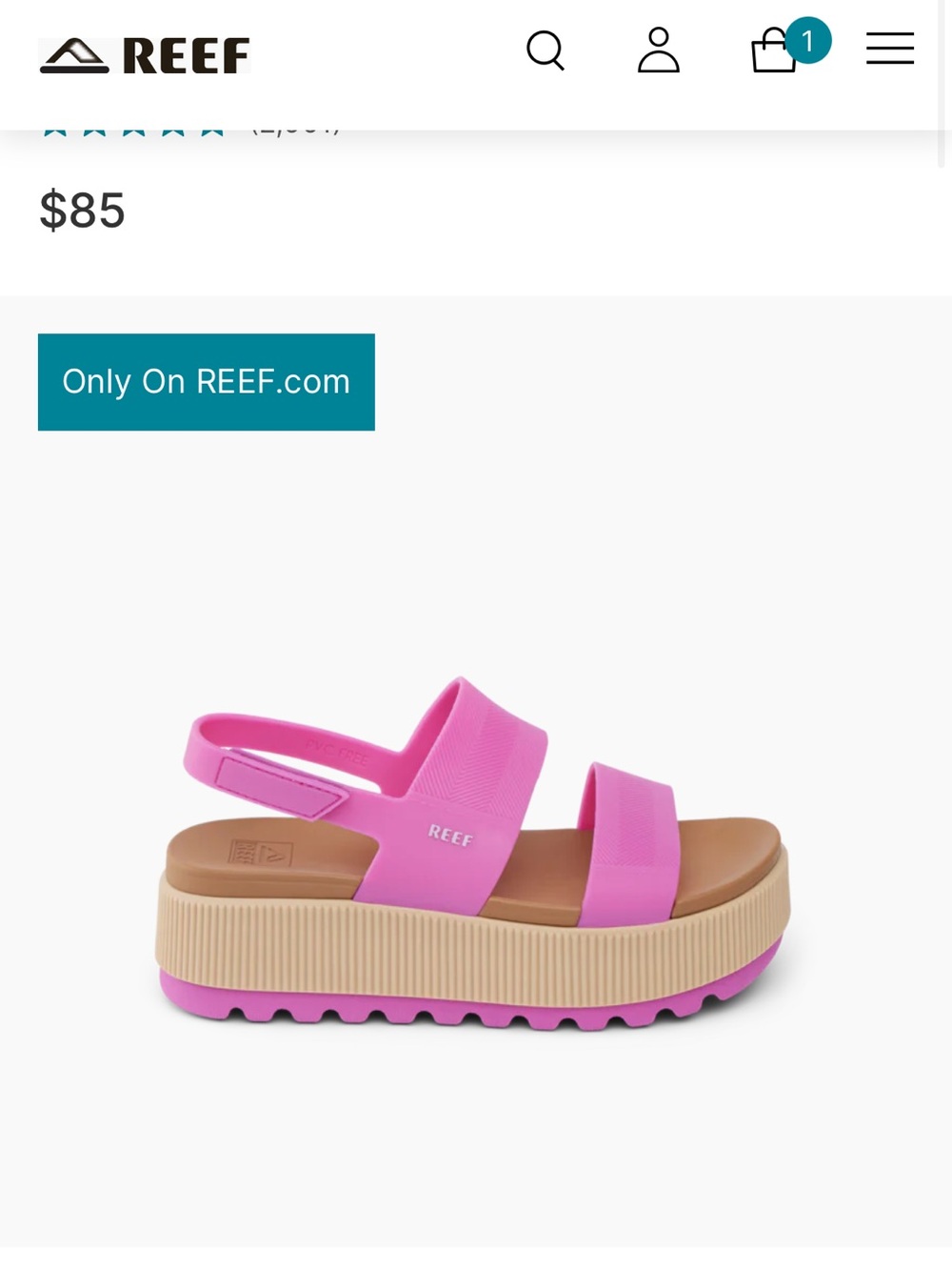 REEF  out of stock Water Vista Higher
Women's Water-Friendly Sandals in orchid - Picture 5 of 5